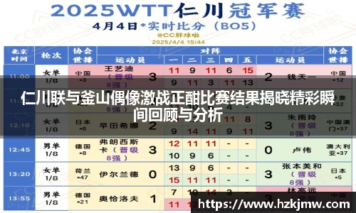 仁川联与釜山偶像激战正酣比赛结果揭晓精彩瞬间回顾与分析